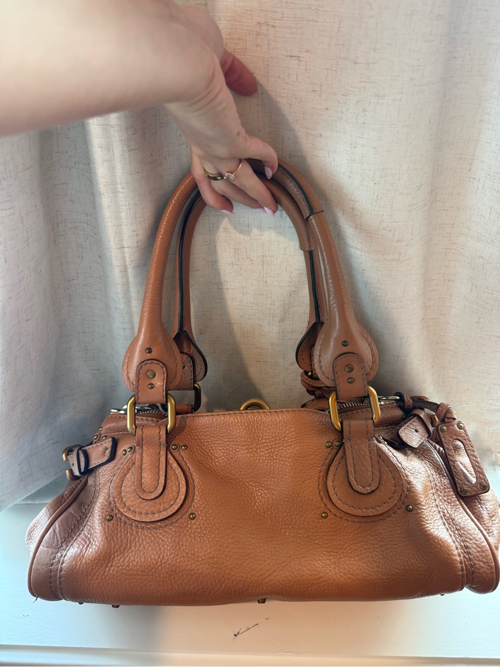 Chloe paddington Brown Leather Shoulder Bag with Gold Hardware - Picture 2 of 11
